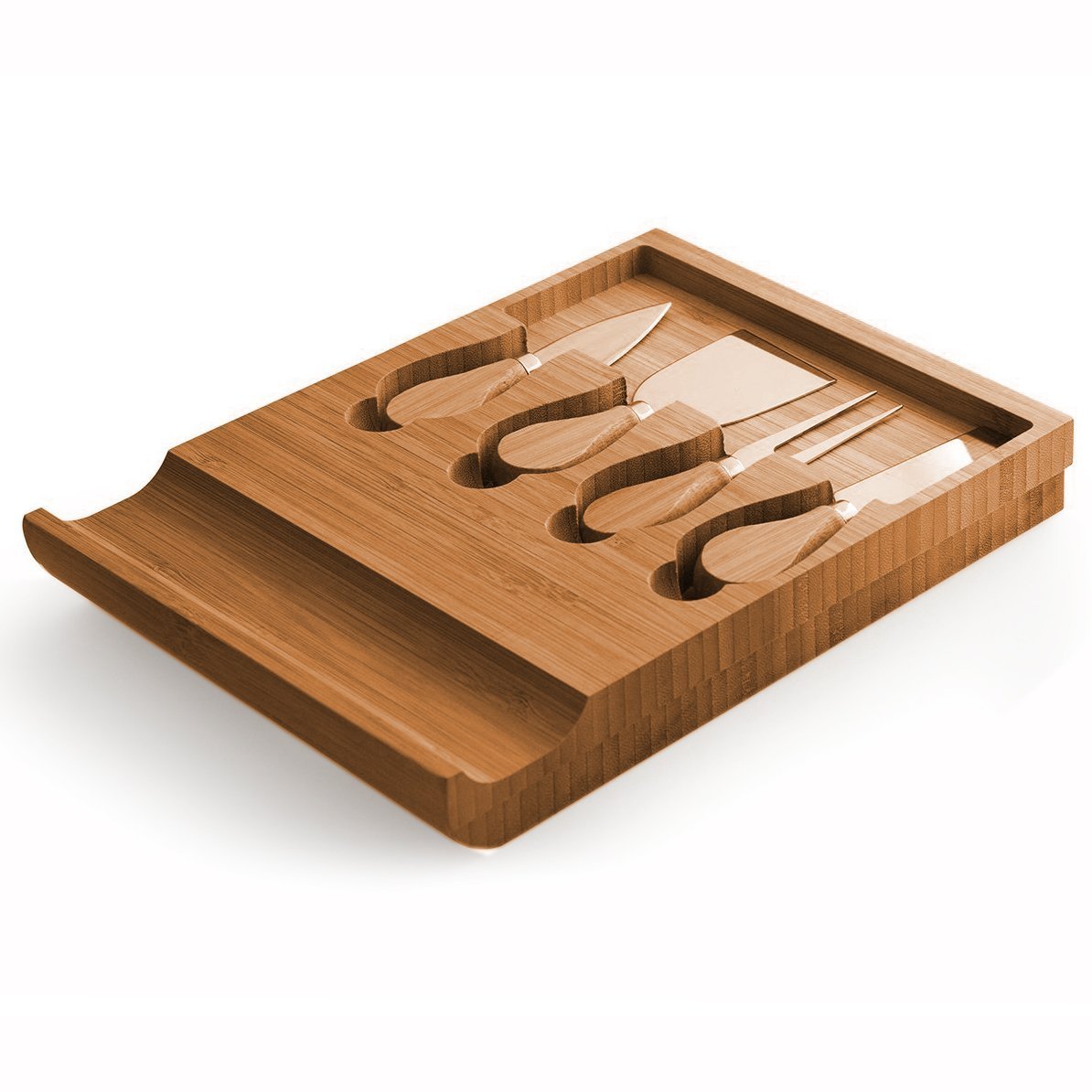 Bamboo Cheese Board with Cutlery Set