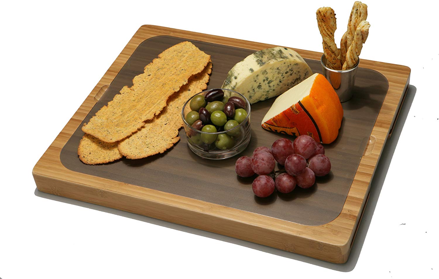 Bamboo Cutting Board and 7 Color-Coded Cutting Mats 