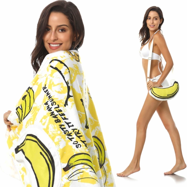 Banana Beach Towel with Pillow