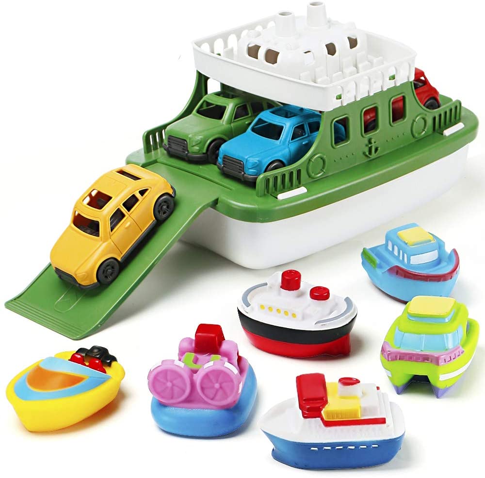 Bath Boat Toy with 4 Mini Cars