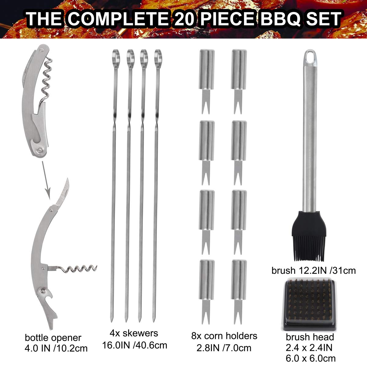 BBQ Grill Tool Set in Aluminum Storage Case