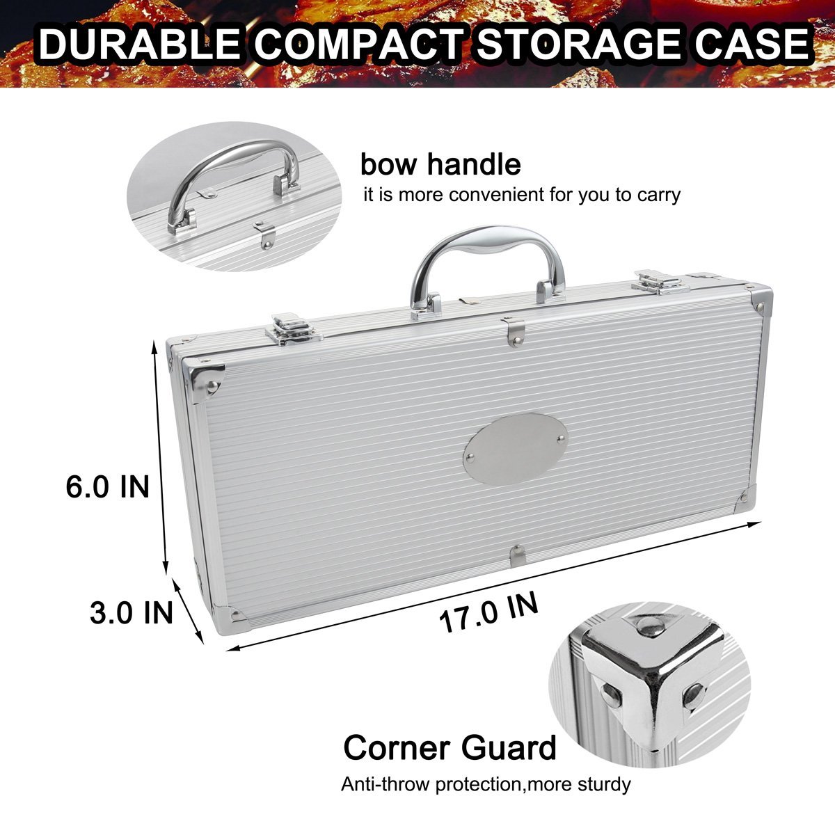 BBQ Grill Tool Set in Aluminum Storage Case