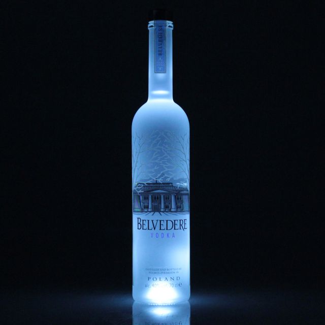 Belvedere Silver Saber Vodka with LED Light in Base