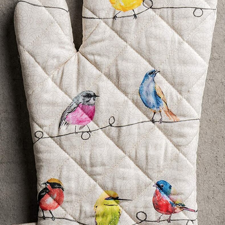 Birdies On Wire Oven Mitt