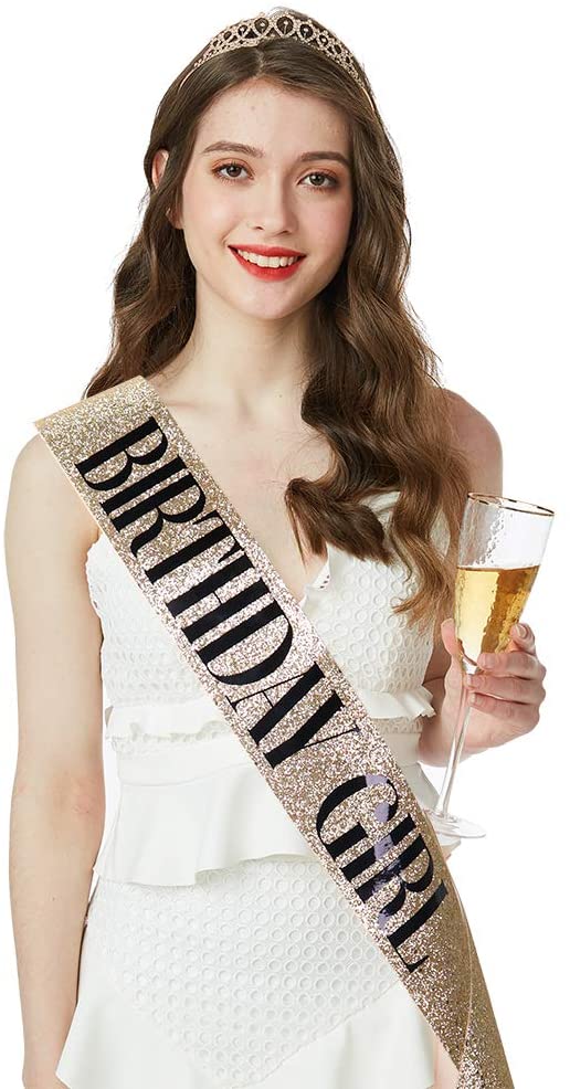  Birthday Girl Sash & Rhinestone Tiara Kit