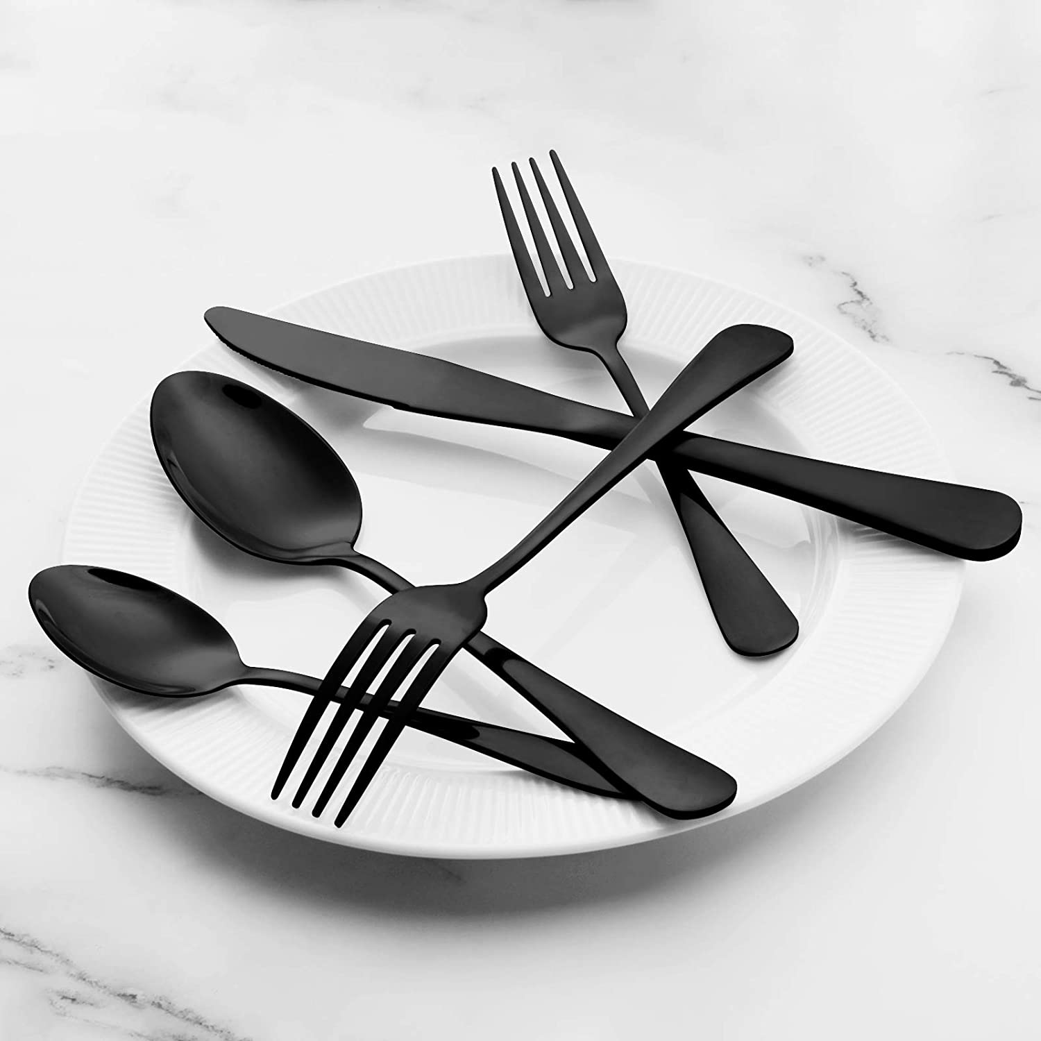 Black Silverware Set