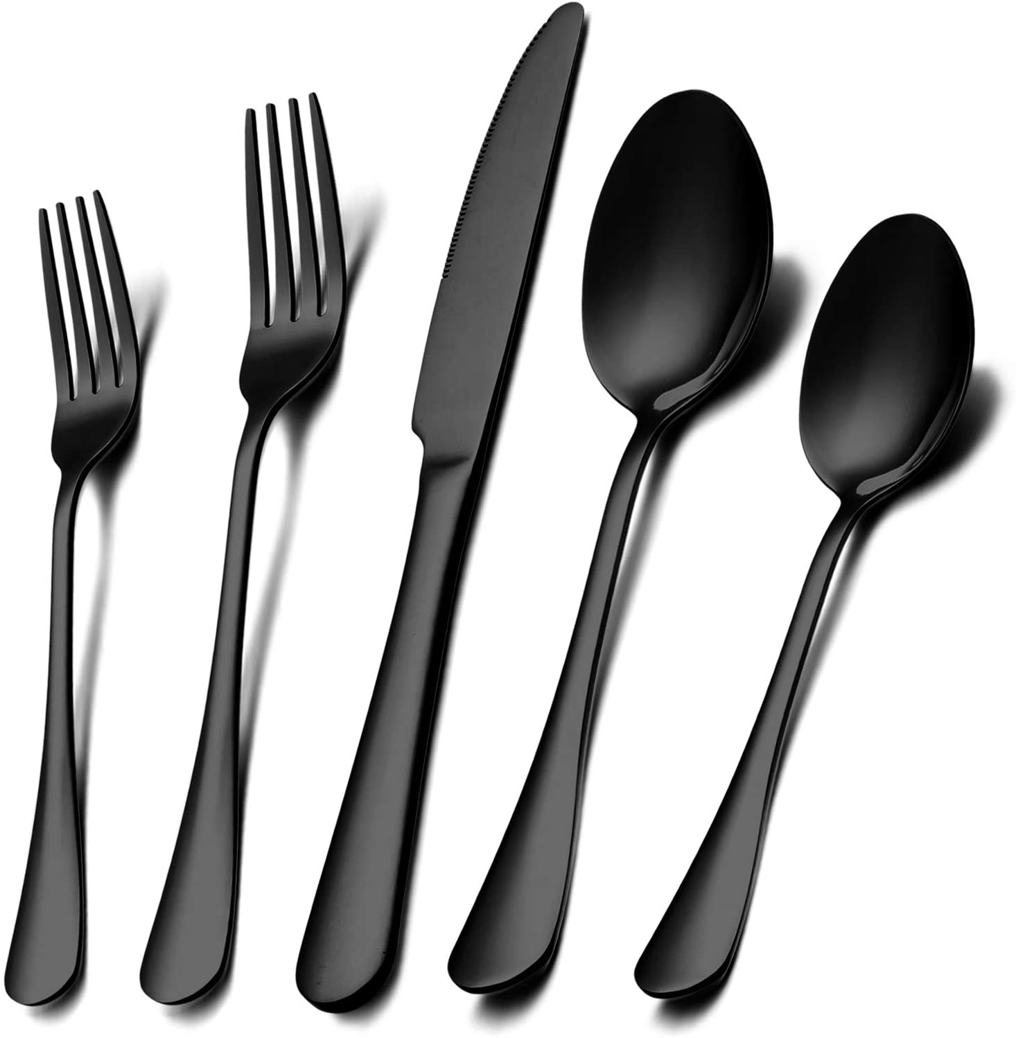 Black Silverware Set