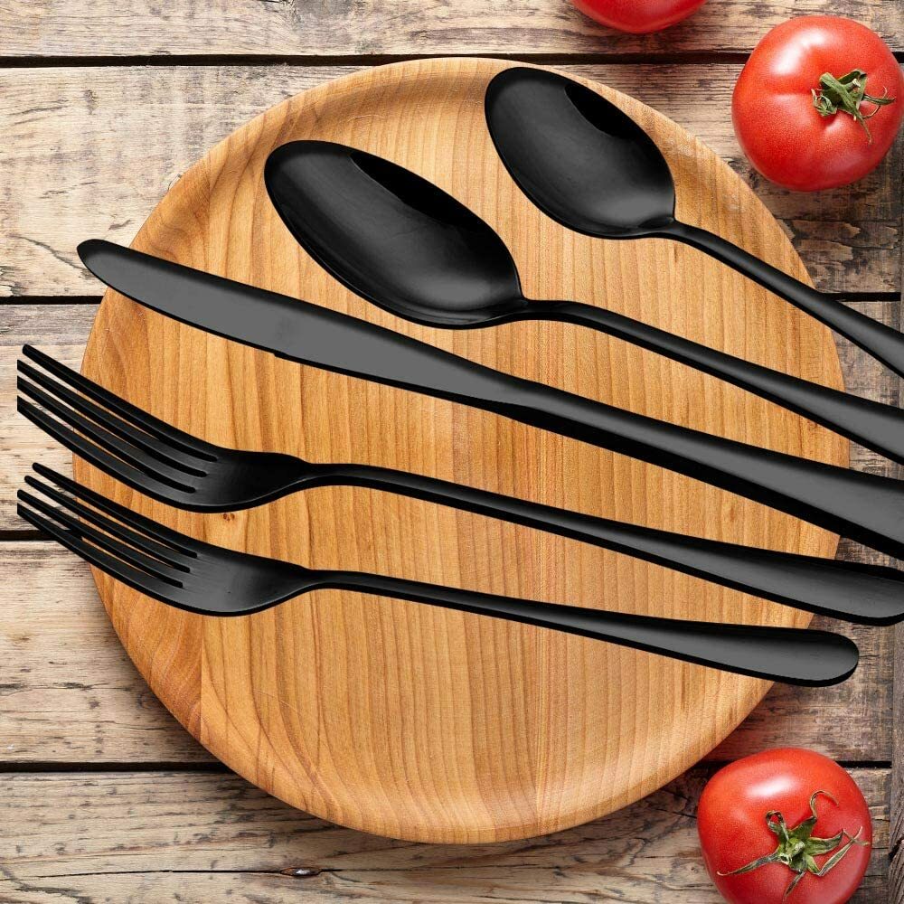 Black Silverware Set