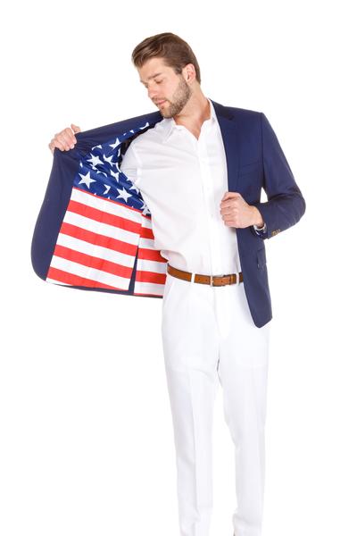 Blue American Flag Suit Jacket