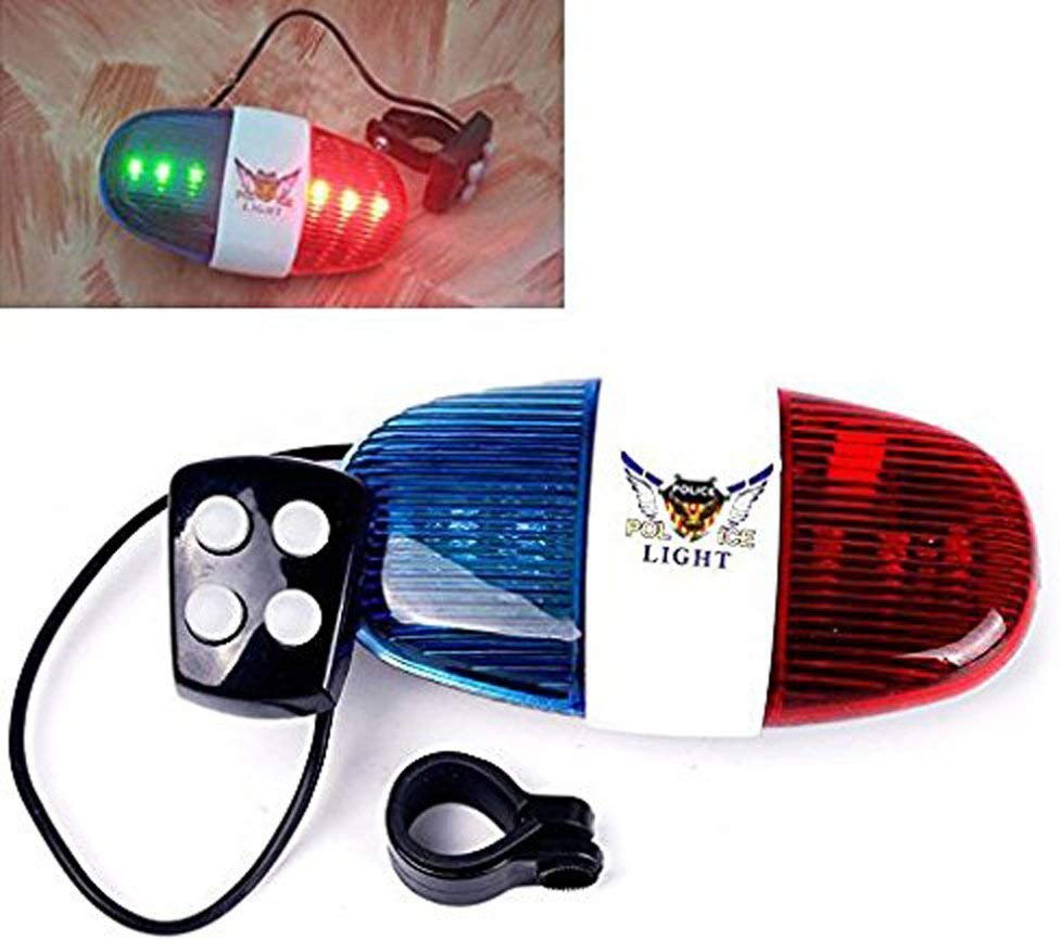  Blue Police Light Lamp Electric Horn for Bicycle