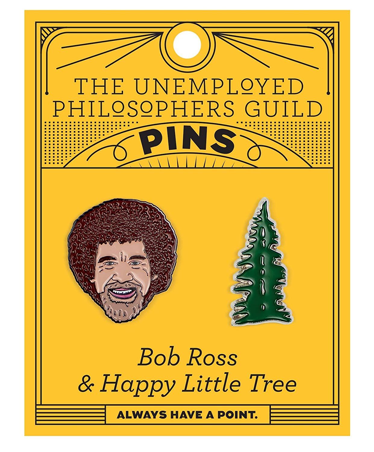 Bob Ross and Happy Tree Enamel Pin Set