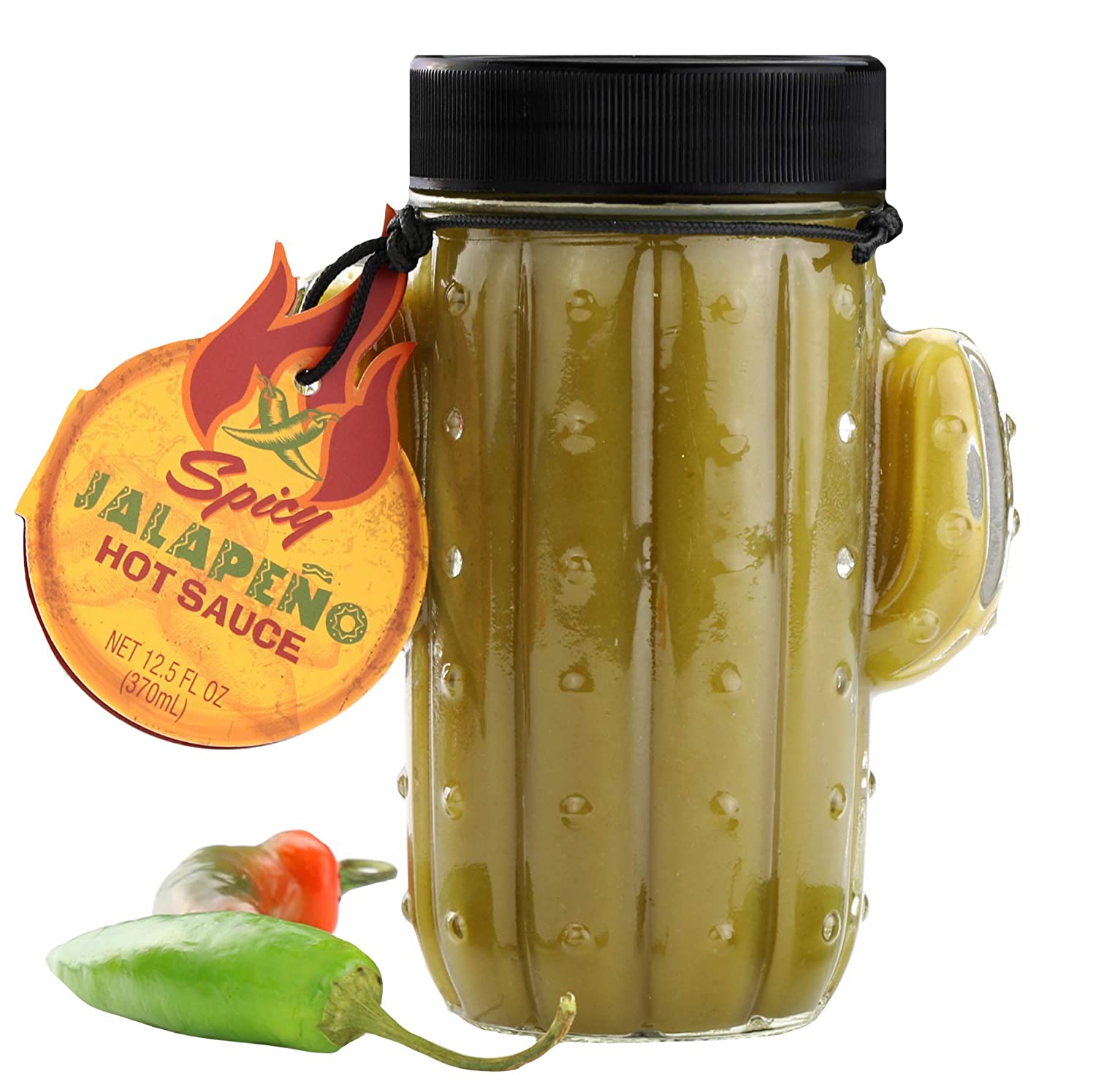 Cactus Jar with Jalapeno Hot Sauce