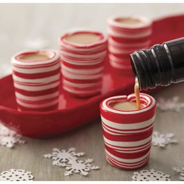 Candy Cane Shot Cups