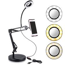 Cell Phone Holder with Selfie Ring Light