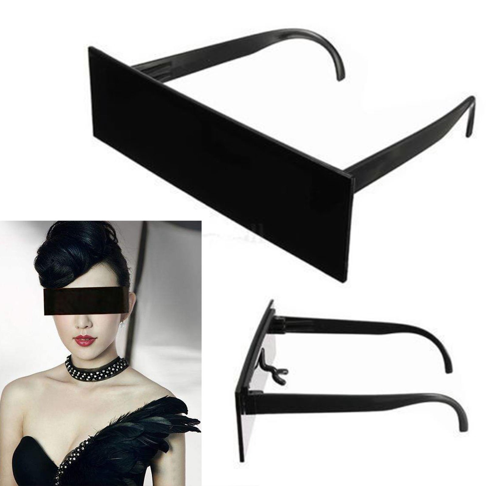 Censorship One-Piece Black Bar Novelty Sunglasses