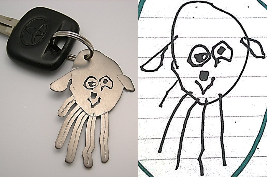 Child's Drawing Key Chain