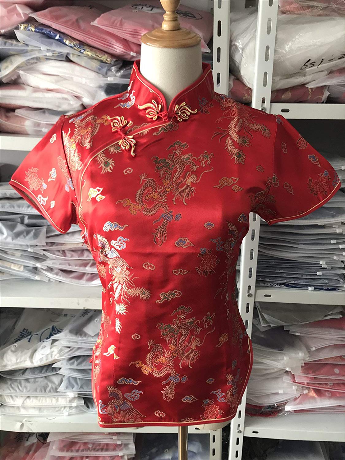 Chinese Cheongsam Short Sleeve Blouse