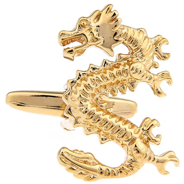 Chinese Dragon Golden Cufflinks