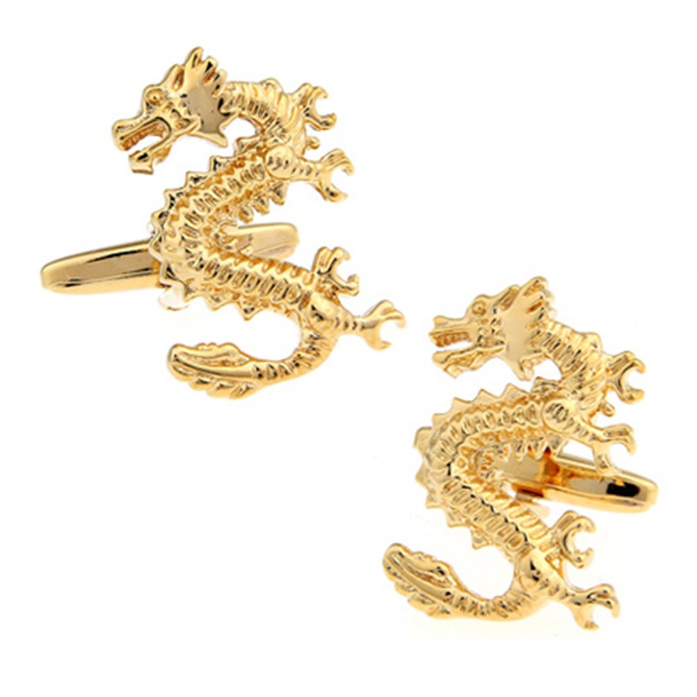 Chinese Dragon Golden Cufflinks