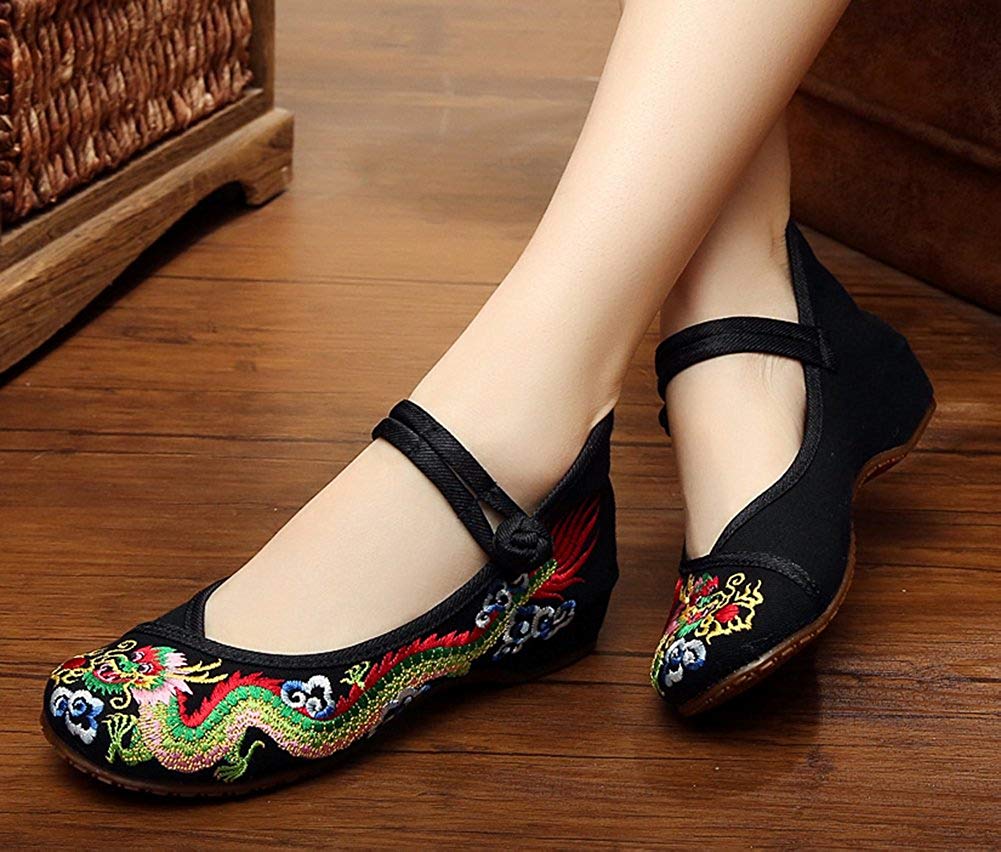 Chinese Traditional Dragon Embroidery Flats 