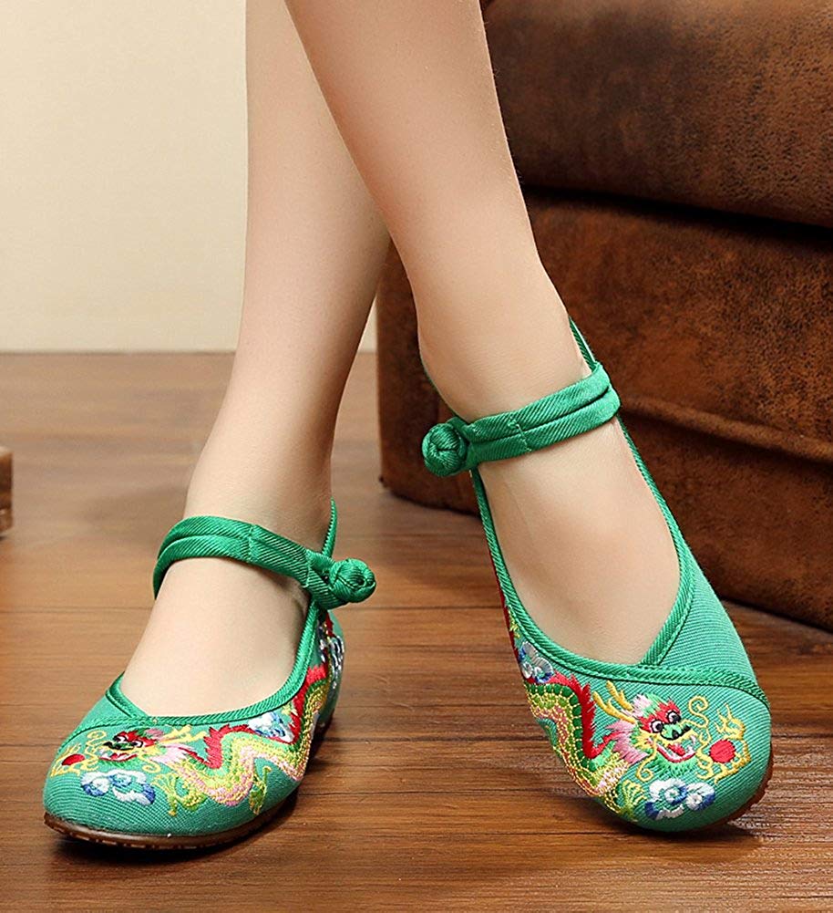 Chinese Traditional Dragon Embroidery Flats 
