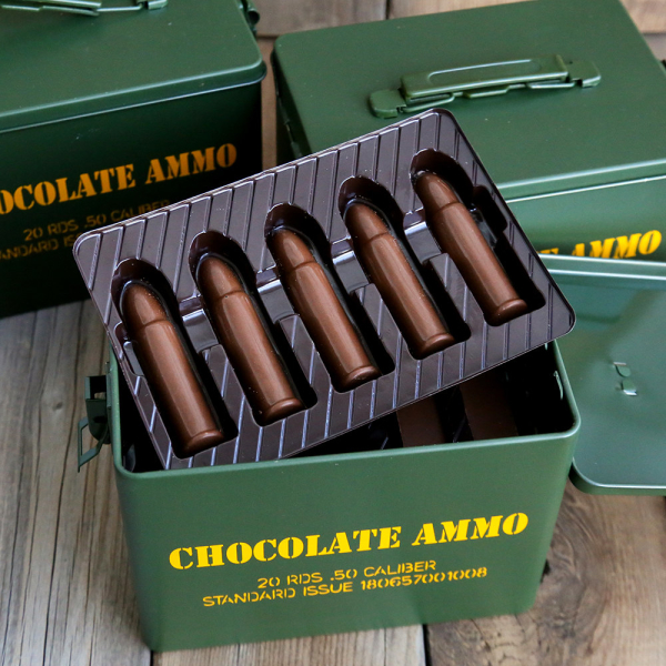 Chocolate Bullets in an Ammo Tin