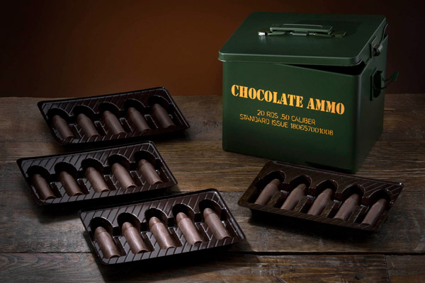 Chocolate Bullets in an Ammo Tin