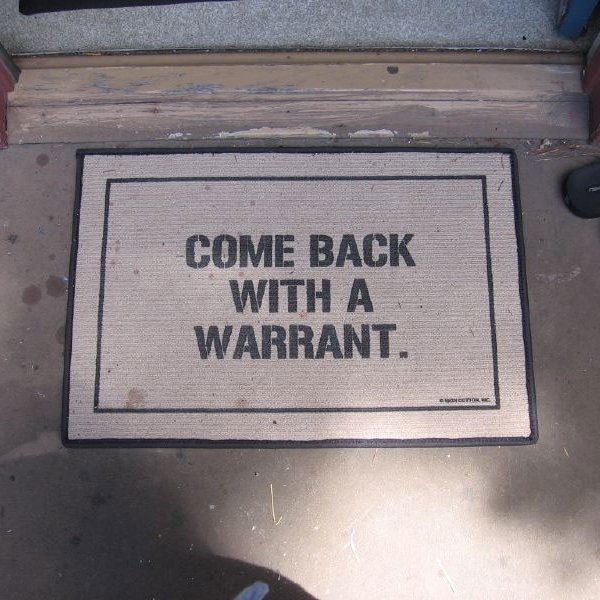 Come Back with a Warrant Doormat