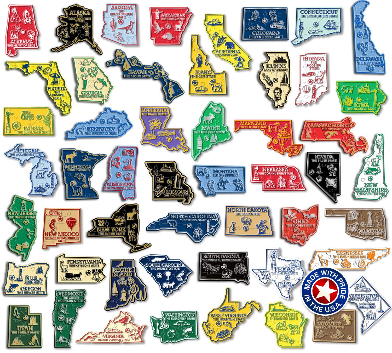 Complete State Map Magnet Collection