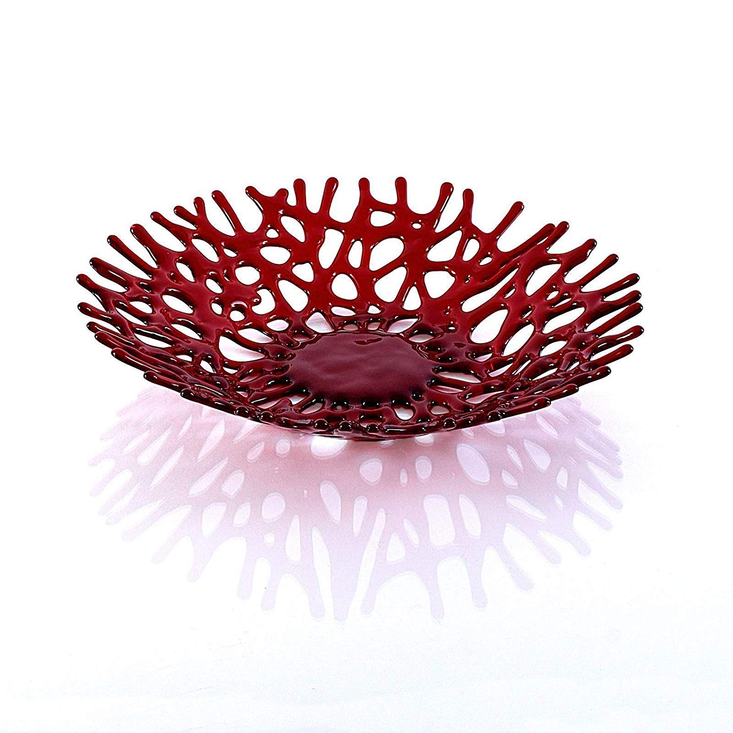 Coral Fruit Bowl in Deep Ruby Red