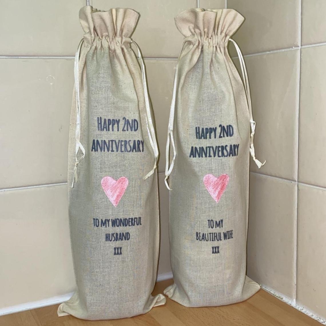 Cotton Champagne Bottle Bag