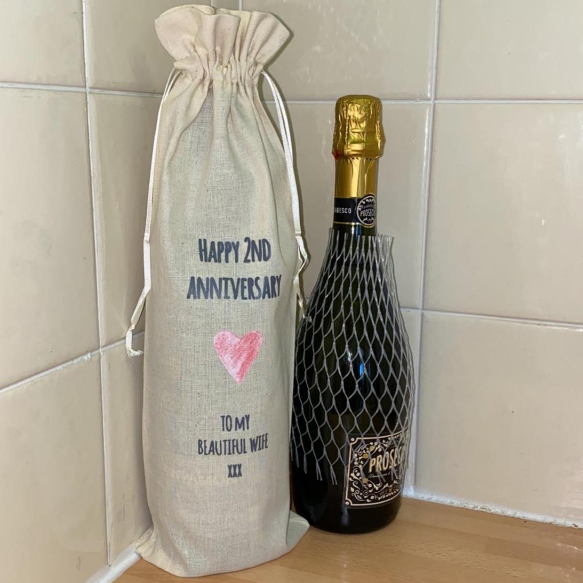 Cotton Champagne Bottle Bag