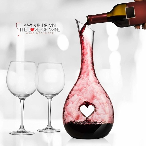 Crystal Heart Shaped Wine Decanter