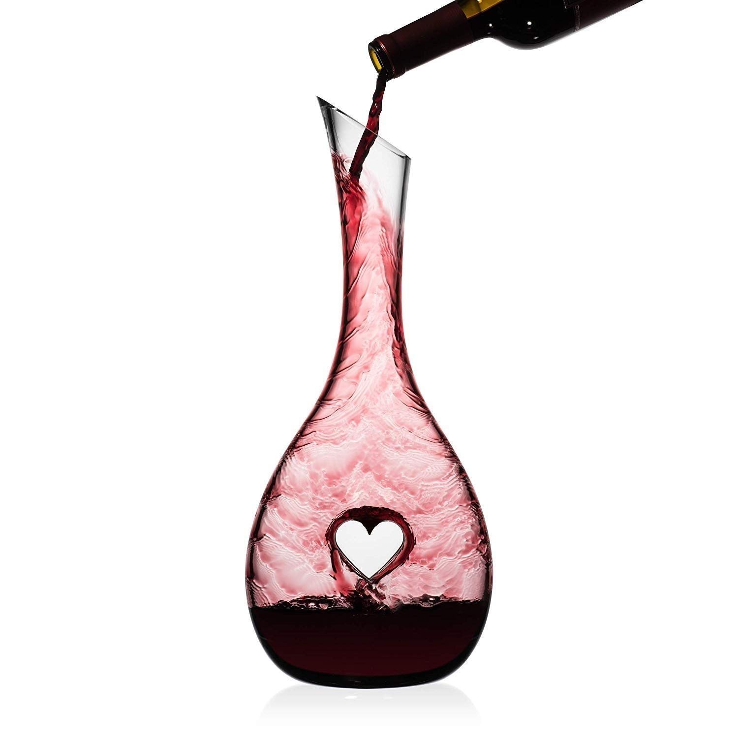 Crystal Heart Shaped Wine Decanter