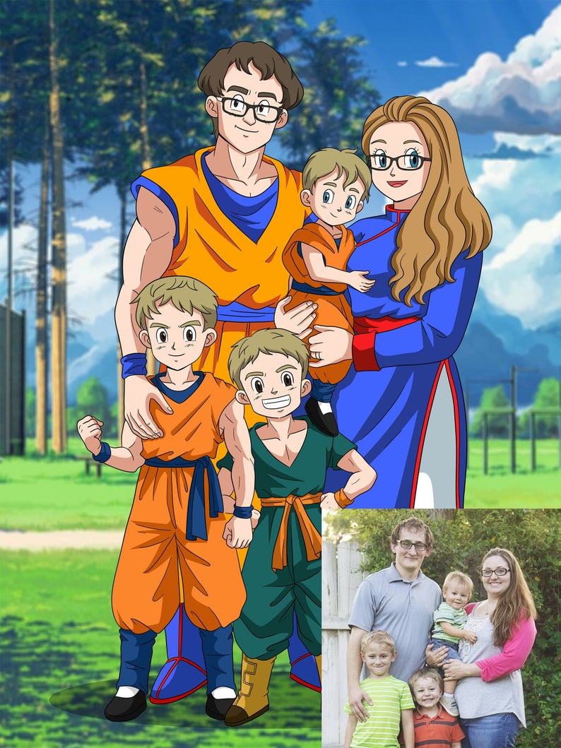 Custom Anime Family Portrait