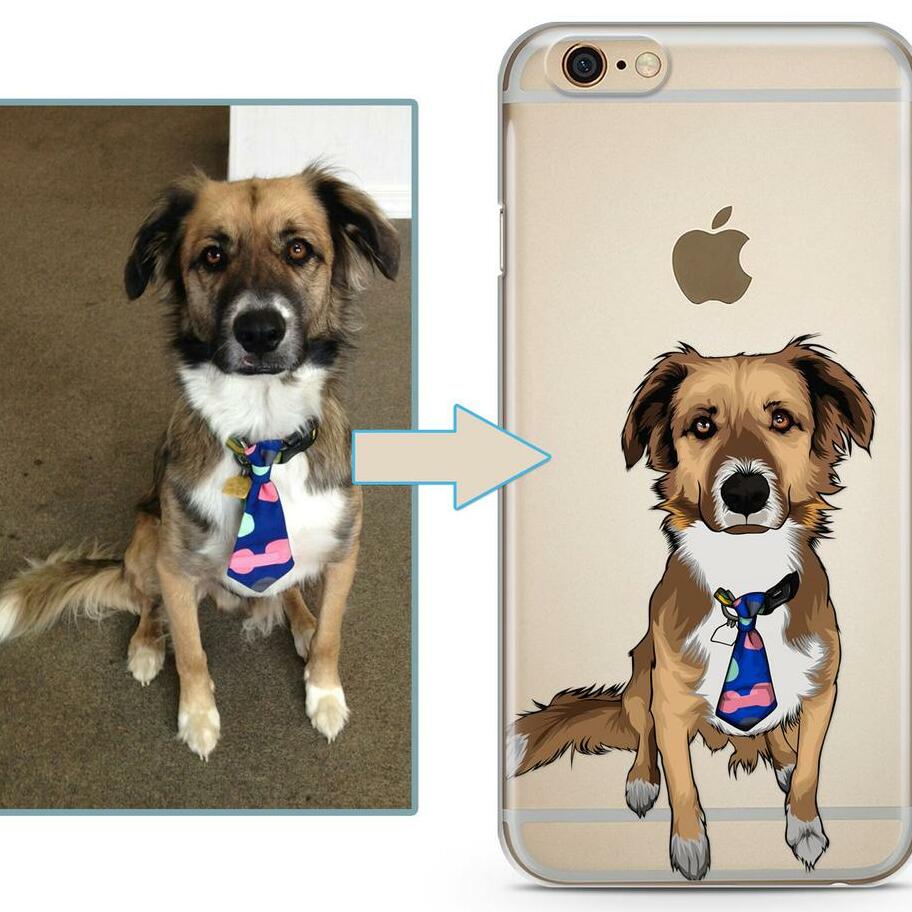 Custom Illustrated Dog iPhone Case