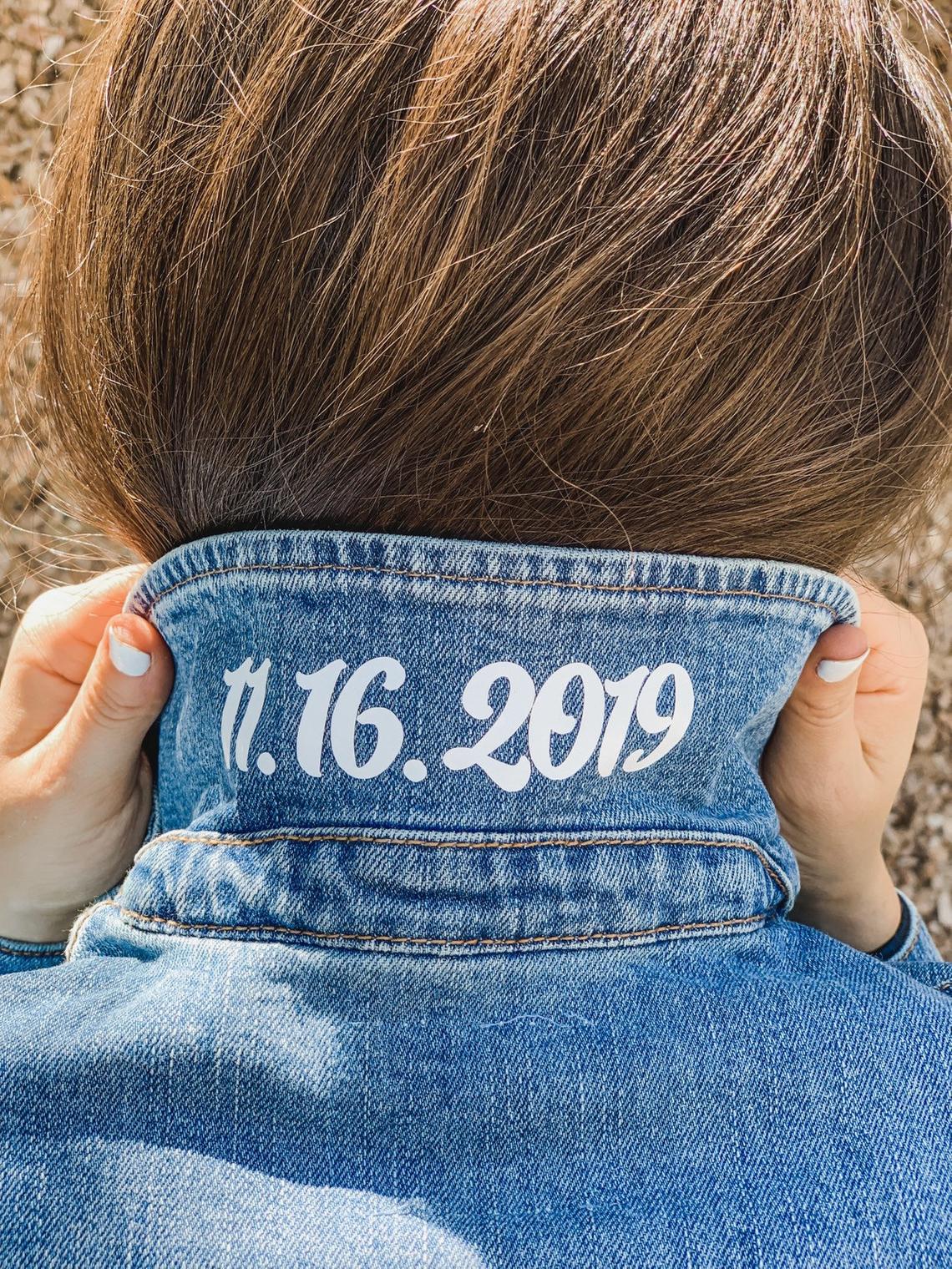 Custom Last Name & Date Denim Jacket