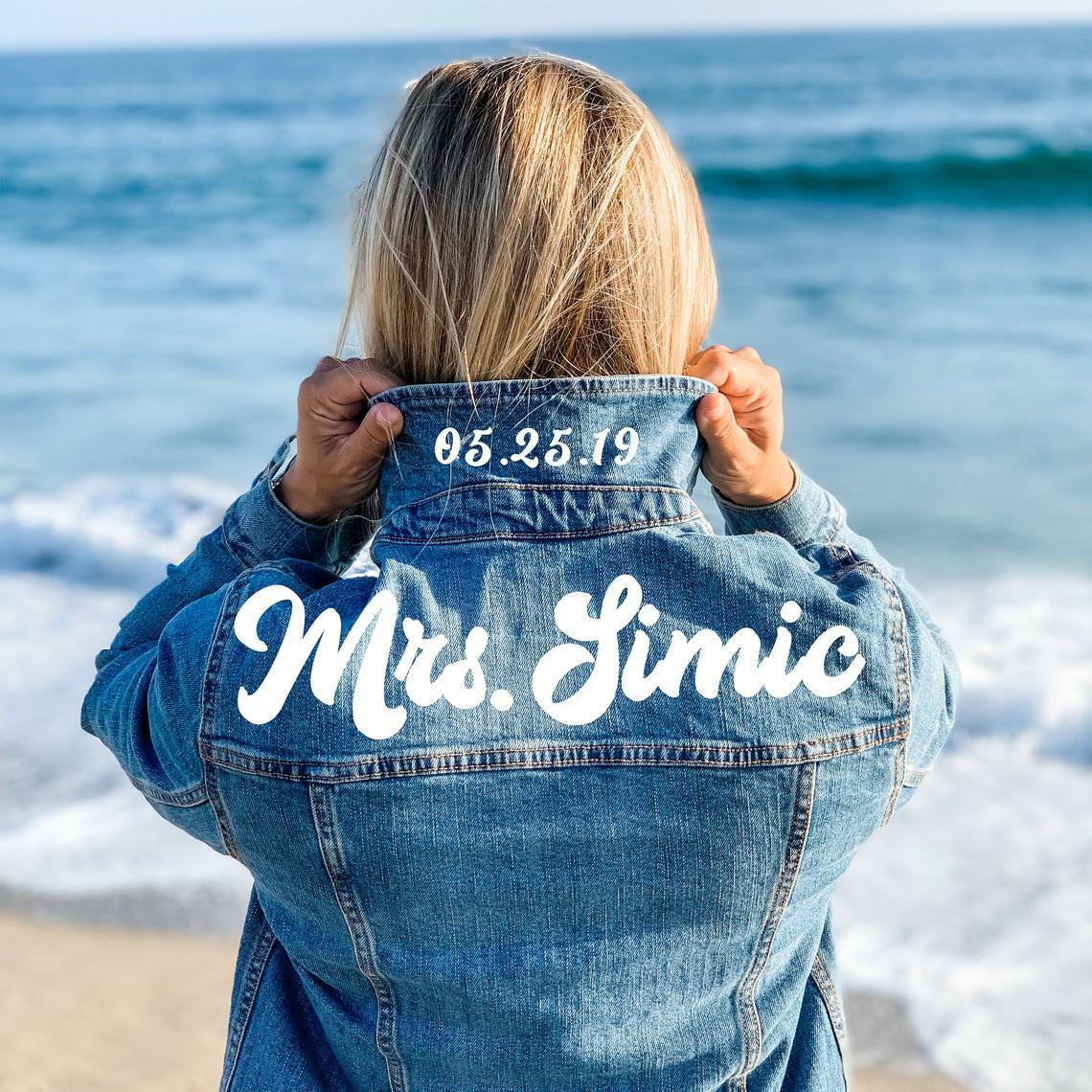 Custom Last Name & Date Denim Jacket