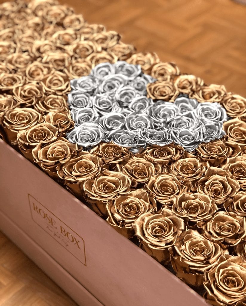 Custom Text Roses Box