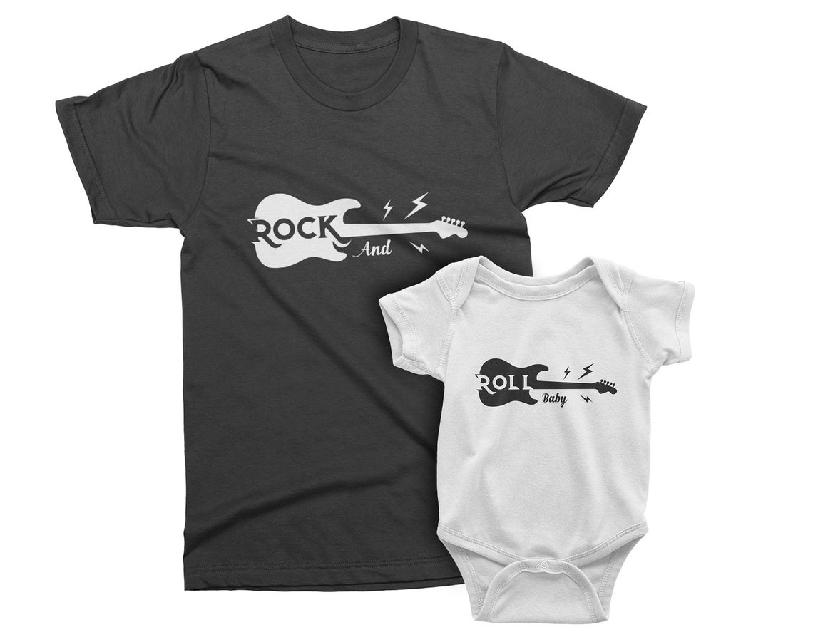 Daddy Rocks and his Baby Rolls Matching T-Shirts