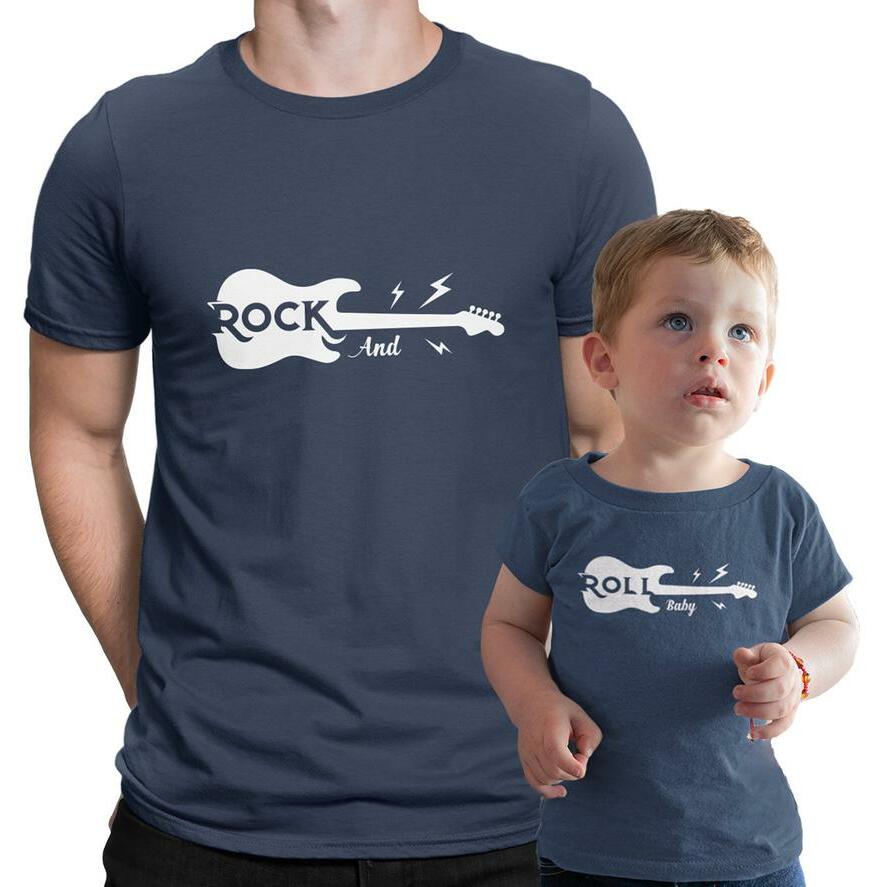 Daddy Rocks and his Baby Rolls Matching T-Shirts