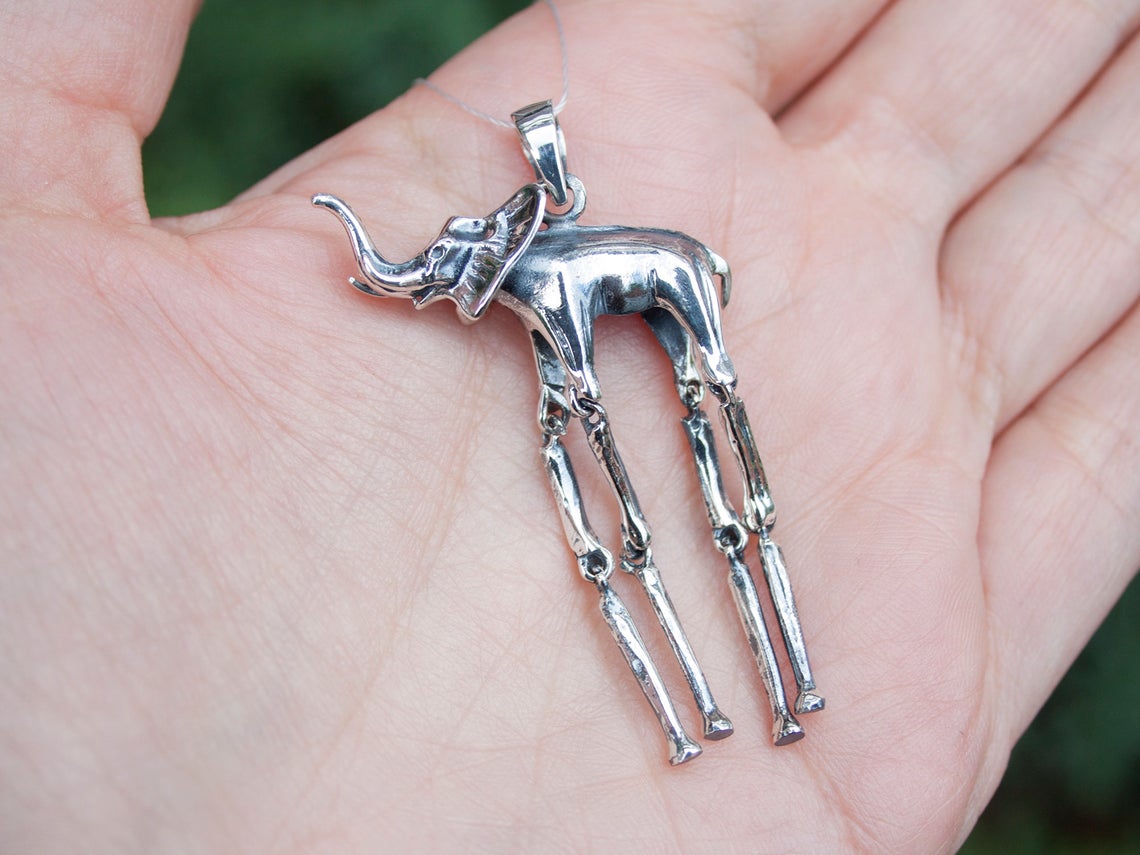 Dali Elephant Pendant Necklace