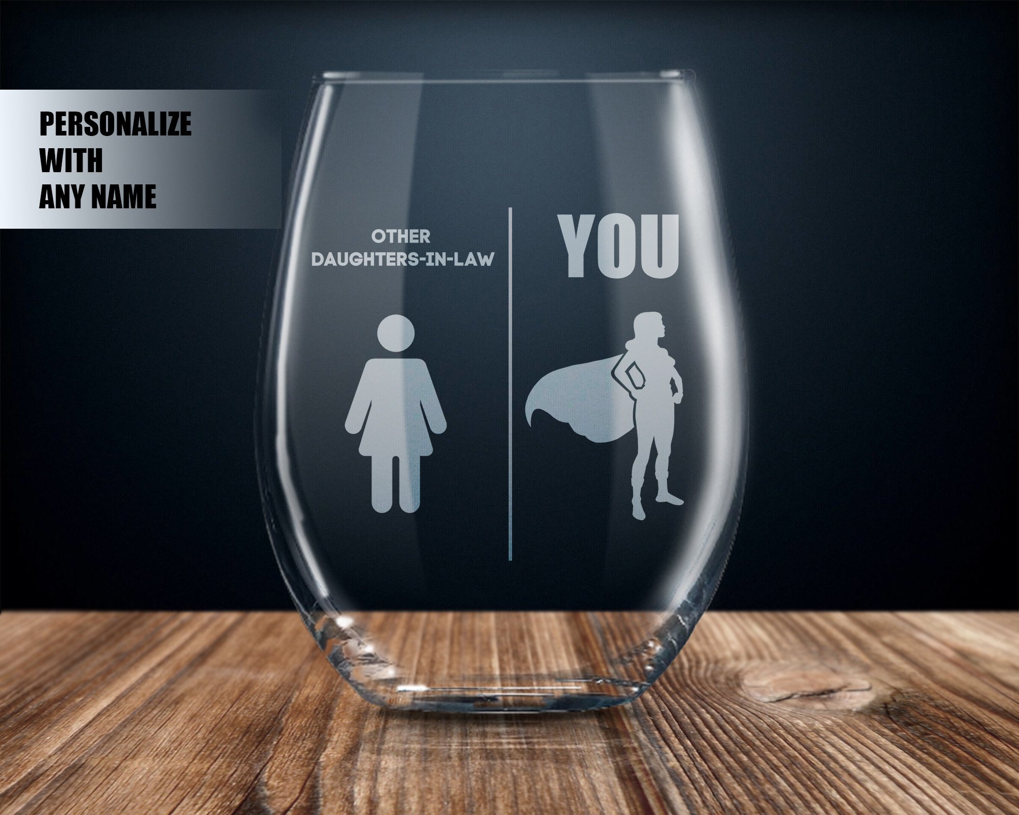 Daughter in Law Personaized Wine Glass