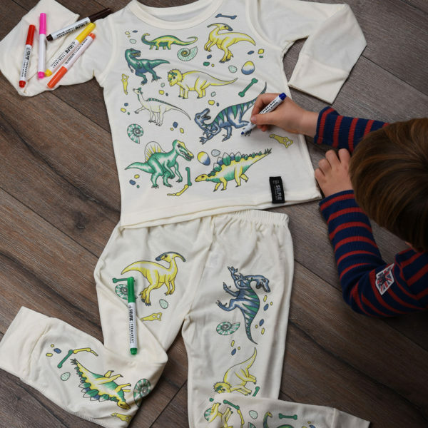 Dinosaur Colour In Pyjamas