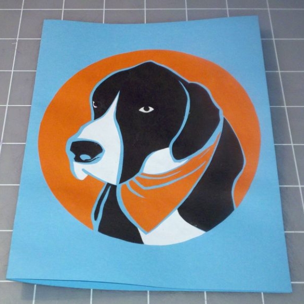 Dog Paper Cutout Card