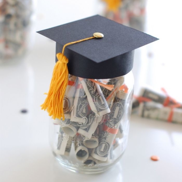 Dollar Diplomas Graduation Mason Jar Gift