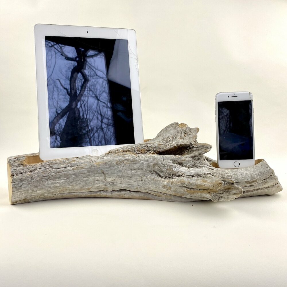 Driftwood Phone and Tablet Dock