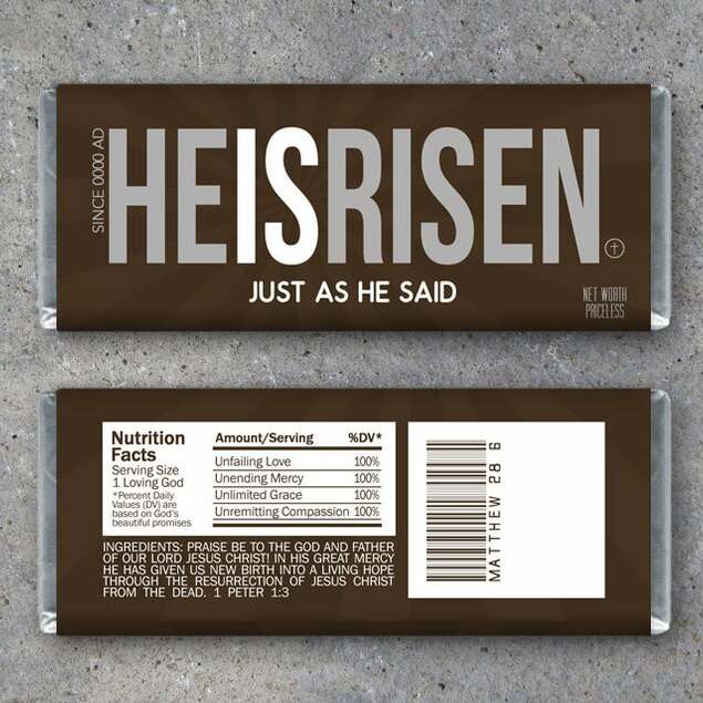 Easter He Is Risen Candy Bar Wrapper