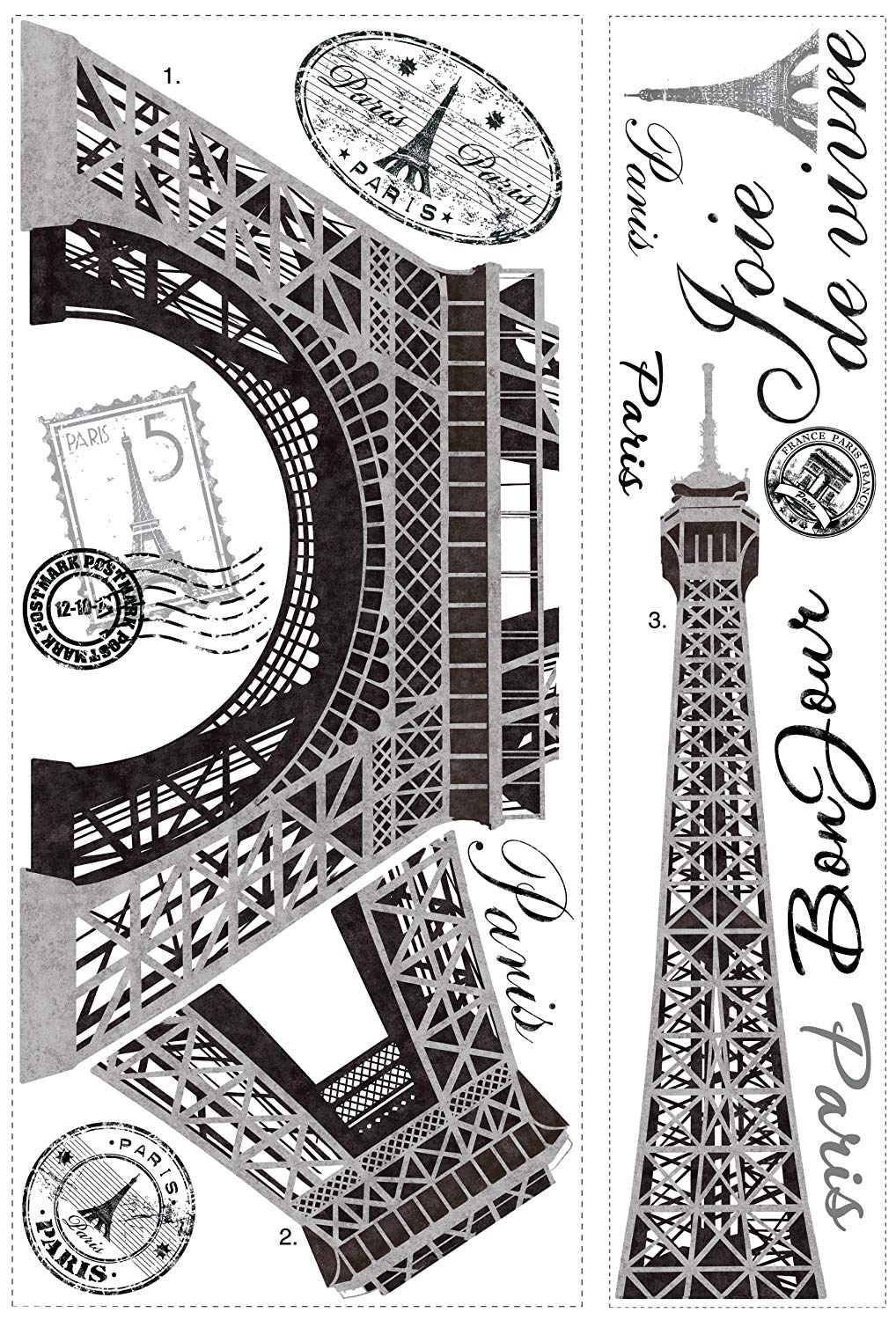 Eiffel Tower Peel and Stick Giant Wall Decal