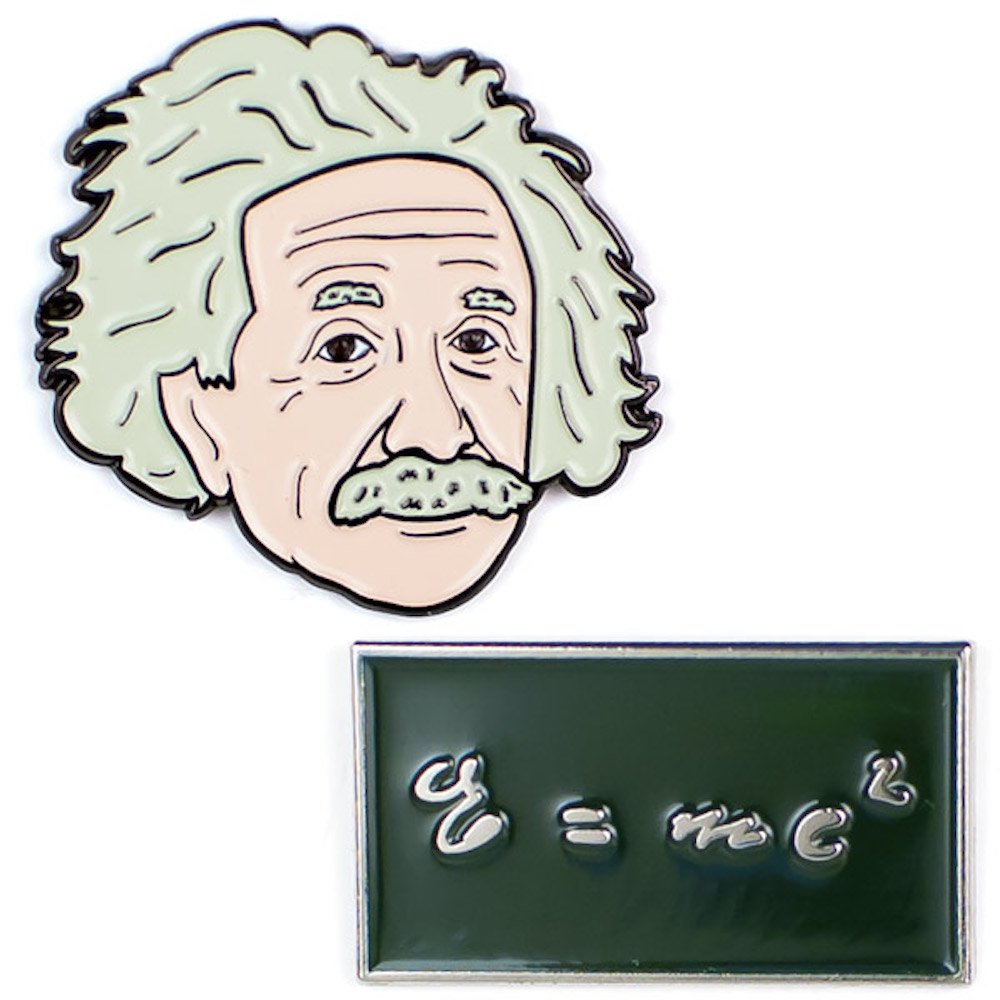 Einstein and E=mc2 Enamel Pin Set